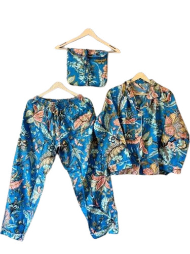 Printed Women Cotton Pyjama Set