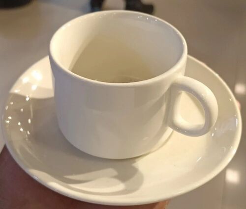 Cream Color Ceramic Tea Cup Saucer