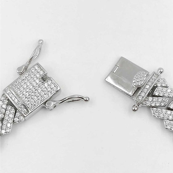 Fancy Cz Curb Cuban 925 Hallmark Hardik Pandya Silver Bracelet For Husband 28 Gm - Gender: Unisex