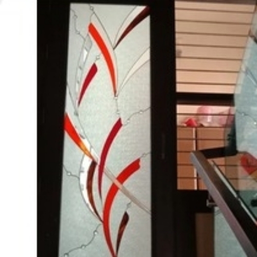 Floral glossy glass