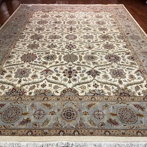 Ivory/Light Blue Carpet 9X12 - Design: Modern