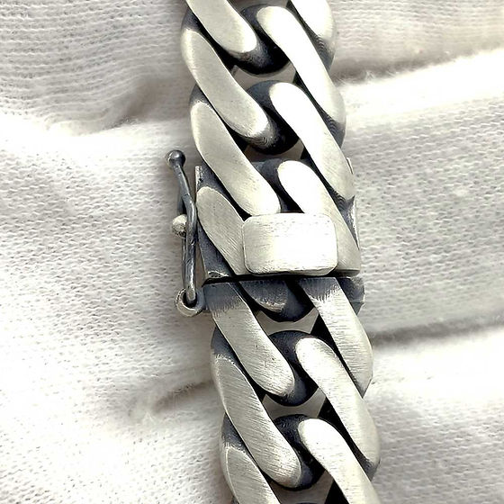 Mens Fancy Closed Curb Matt Silver 925 Bracelet For Gifting Bracelet 60Gm - Gender: Unisex
