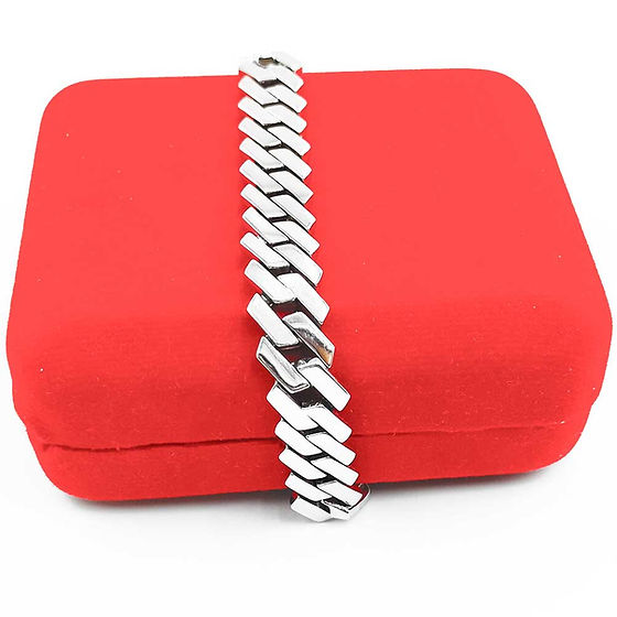 Premium Plain Cuban Fancy Cut Bracelet Design For Men, Pure Silver 925 Hallmark - Gender: Unisex