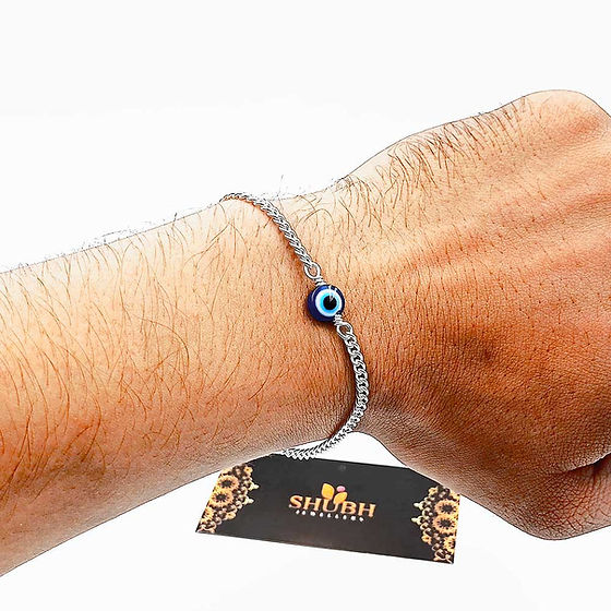 Unisex Slim Design Fancy Evil Eye Bracelet - Weight: 4.2 Grams (G)