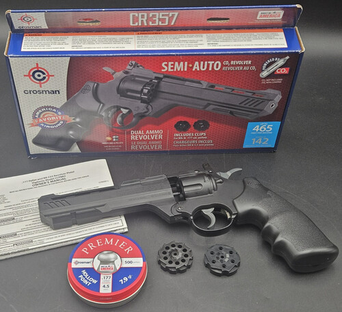 Crosman CR357 465 fps Semi Auto Revolver .177 Caliber CO2 Air Pistol