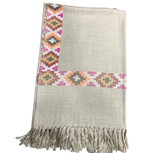 Ladies Kullu Border Woolen Shawl