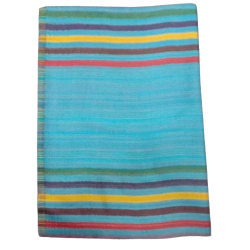 Ladies Winter Woolen Reversible Strips Stole - Color: Blue