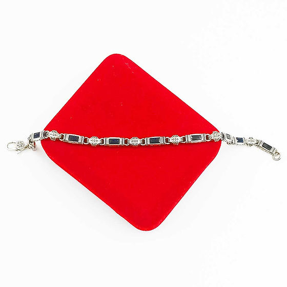 Mens Black Stone Design Turkey Imported Bracelet - Gender: Unisex