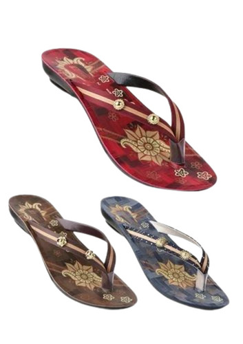 Printed Ladies Pu Casual Wear Slipper