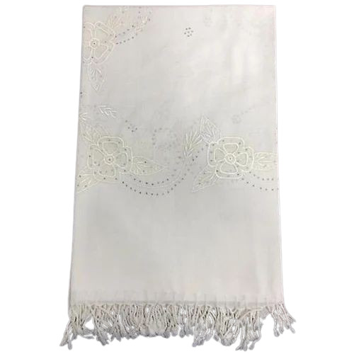Women Net Embroidery Woolen Shawl