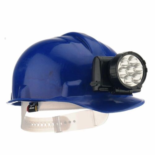 Blue Color Safety Helmet With Torch
