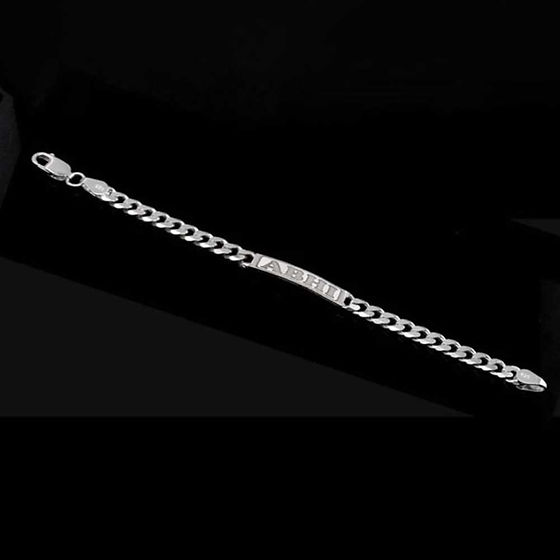 Mens Customised Name 925 Pure Silver Bracelet 35Gm - Gender: Unisex
