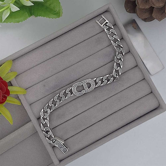 Mens Turkey Cd Grommet Pure Silver Bracelet - Weight: 36 Grams (G)