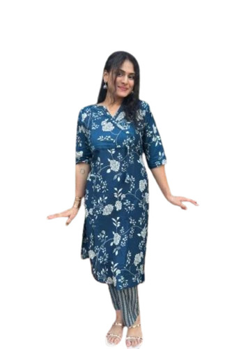 Printed Cotton Kurti Pant Set