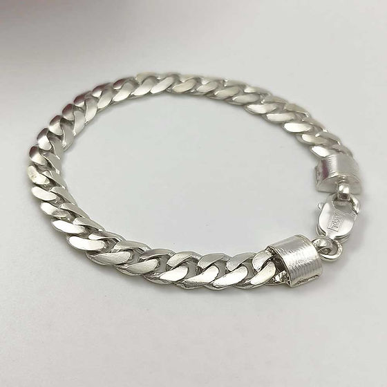 Sharp Cut Handmade Pure Silver 925 Hallmark Bracelet - Gender: Unisex