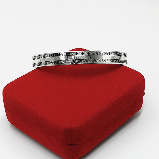 Classy Design Customised Pure Silver Bangle Bracelet with Versace Design
