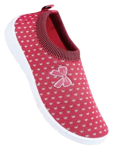Ladies Red Printed Casual Shoes