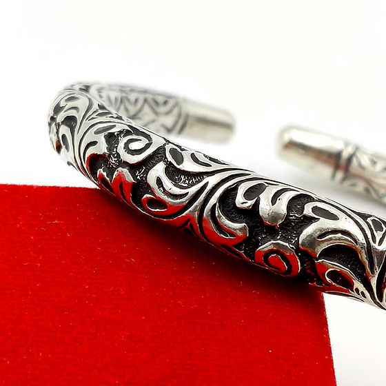 Premium and Antique Design Pure Silver Bangle kada