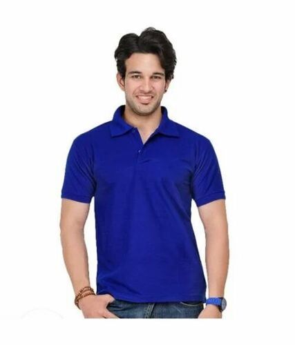 Royal Blue Cotton Polo T Shirt