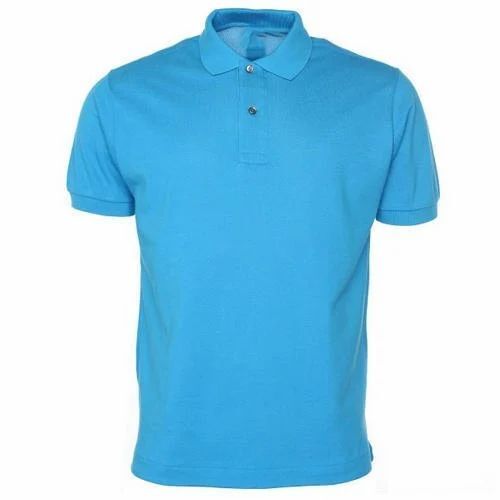 Sky Blue Cotton Polo Tshirt