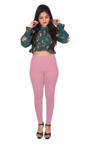 180 Gsm Pink Color Ladies Churidar Leggings