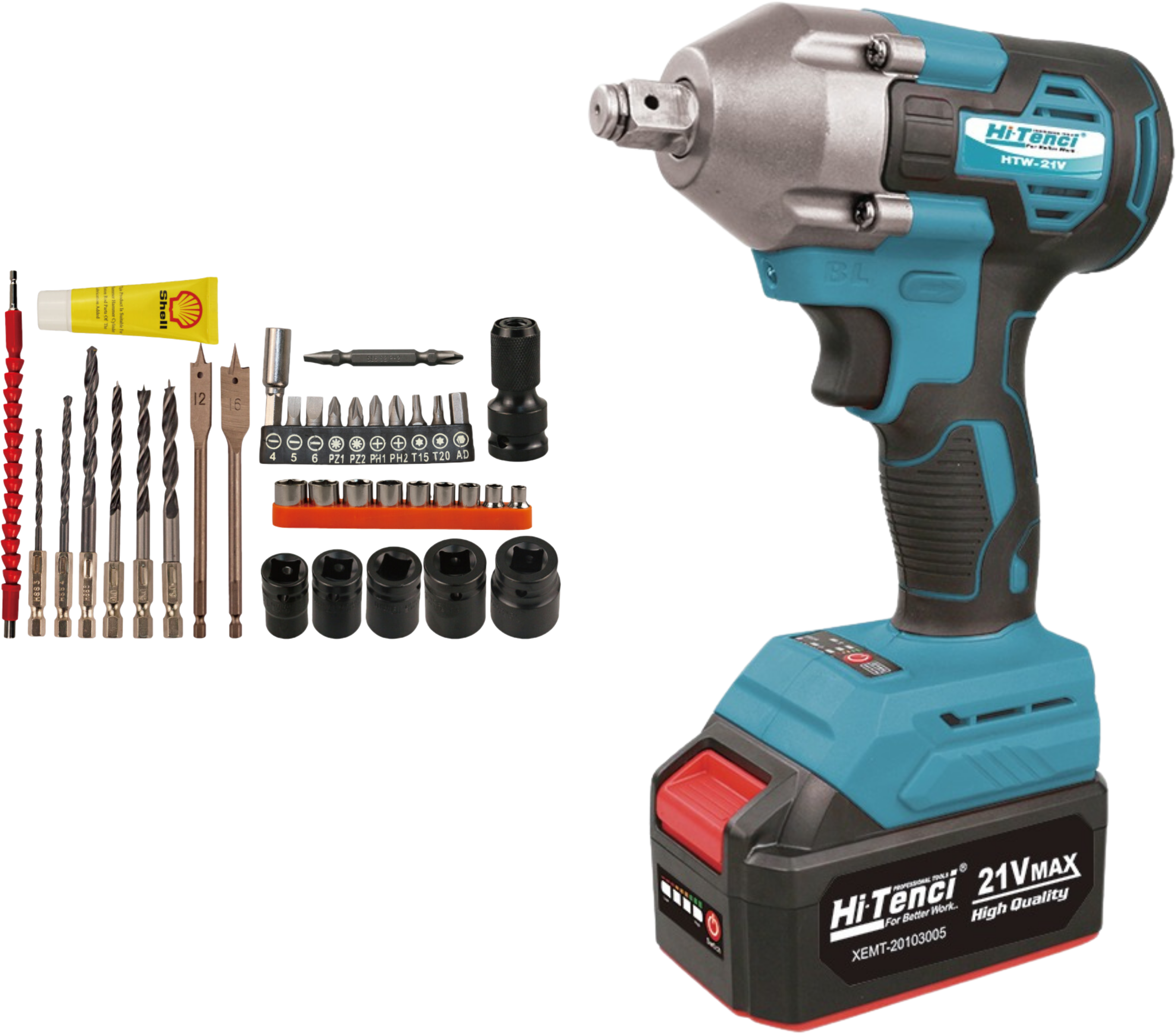 Hi Tenci 21v Impact Wrench Heavy Duty With Accessories