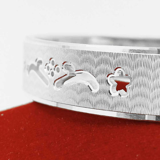 Mens Fancy Flat Design Personlised Pure Silver Name Kada 50Gm - Jewelry Type: Bangles