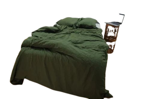 Olive Green Linen Duvet Cover