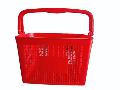 Red Plastic Shopping Basket