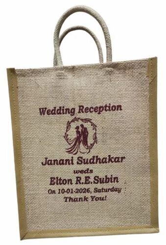 366 Gsm Printed Jute Bag - Durable 5 kg Capacity, Multi-Color, Hand Length Handle, Customized Size