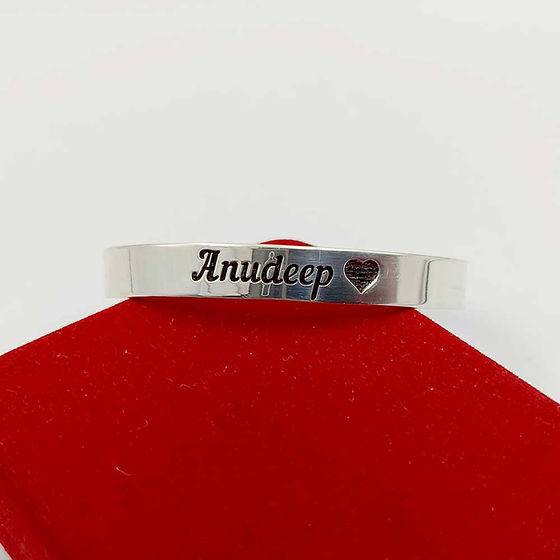 Adjustable C7 Pure Silver Kada for men, Heart design Gifting for Husband 50 gm