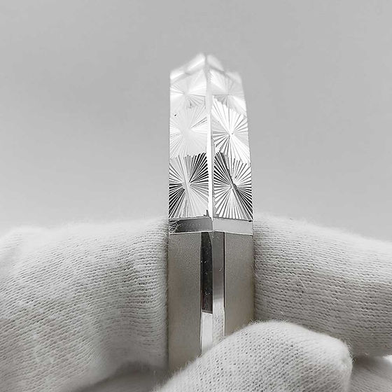 Mens 8 Block Chillai Or Rough Chillai Pure Silver Kada 55Gm - Gender: Unisex