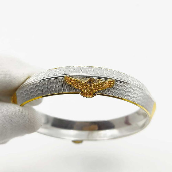 Mens Customise Eagle Design Fancy Silver Kada 60Gm - Jewelry Type: Bangles