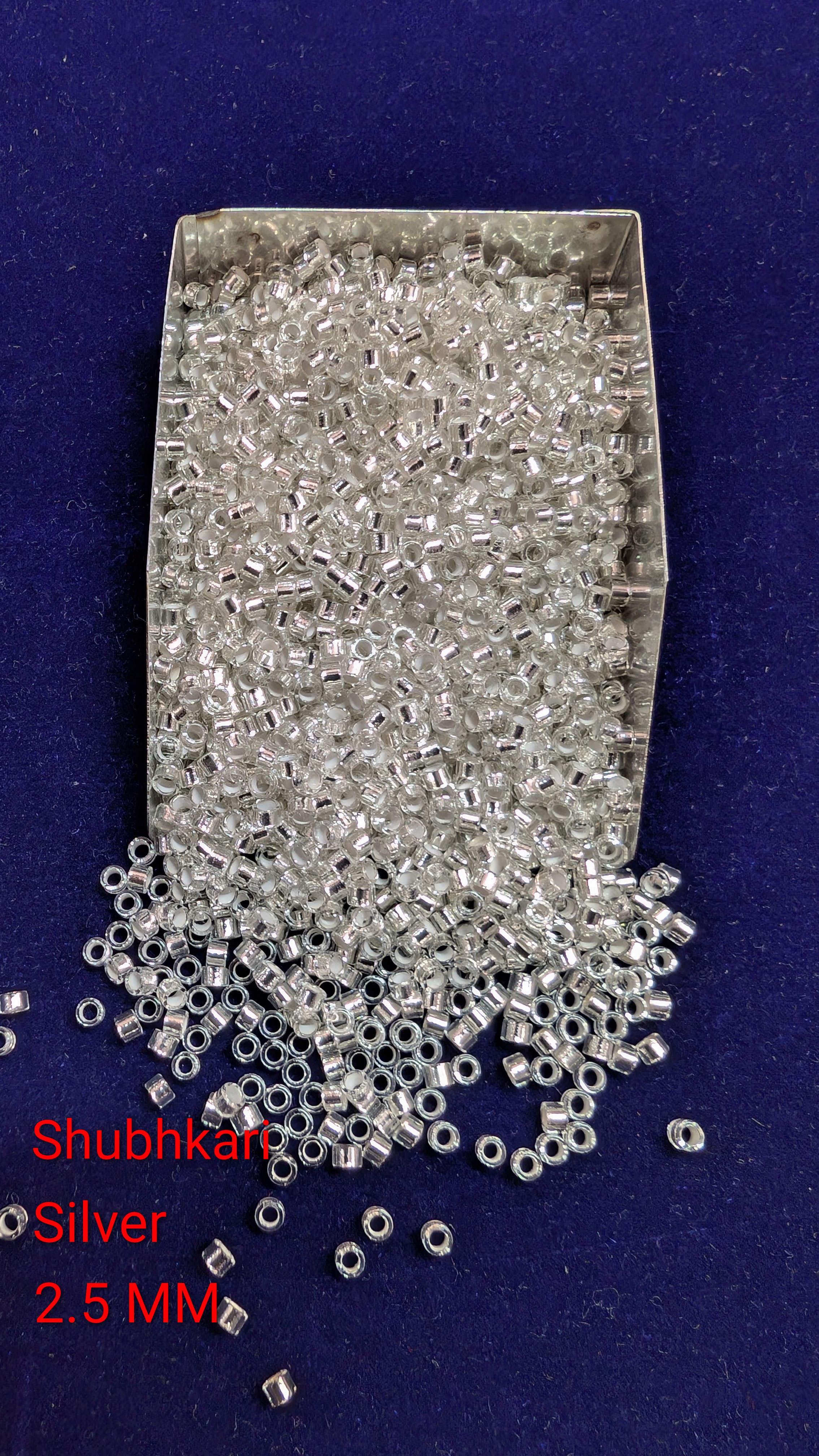 Shubhkari Silver Glass Beads 2.5mm - Place Of Origin: China