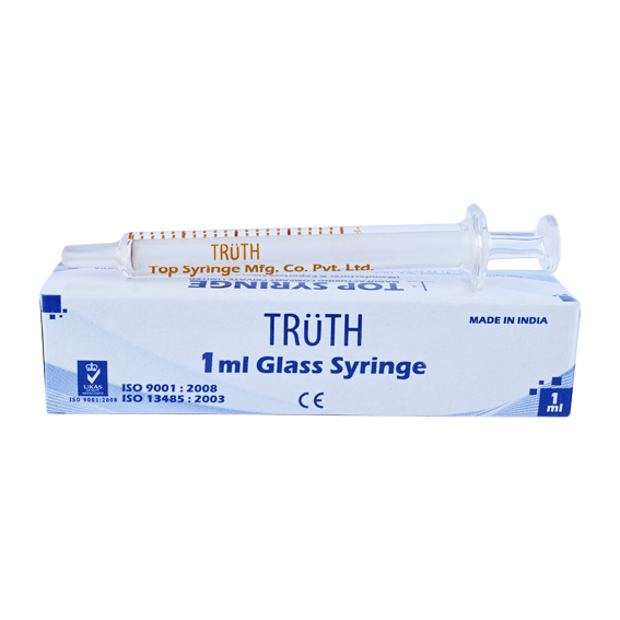 Truth Interchangeable Glass Syringe Center All Glass Tip 1Ml - Color: White