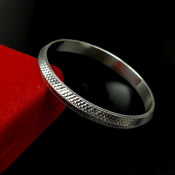 V-Shape Cross Pattern design Pure Silver Kada for men 50 gm