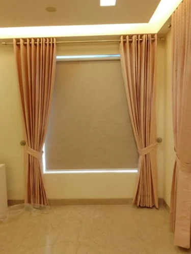 Polyester Brown Plain Hotel Curtain