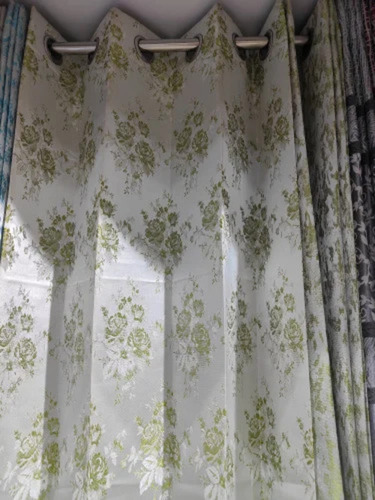 White Polyester Printed Curtain