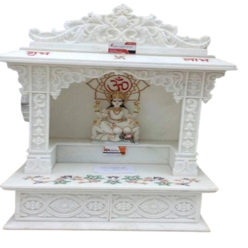 6.3 Feet Pure White Marble Temple