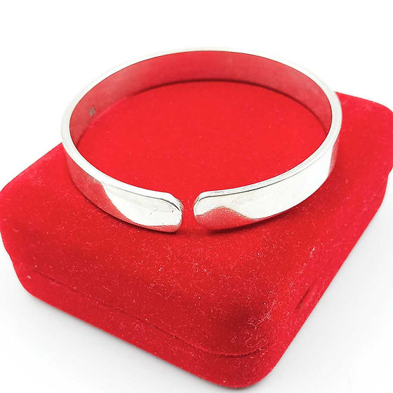 Arabic Name Adjustable Pure Silver Kada For Men And Women 30Gm - Gender: Unisex