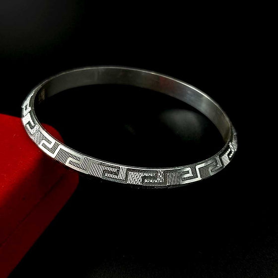 Fancy High Finishing Pure Silver Versace Design Kada For Men 50Gm - Gender: Unisex