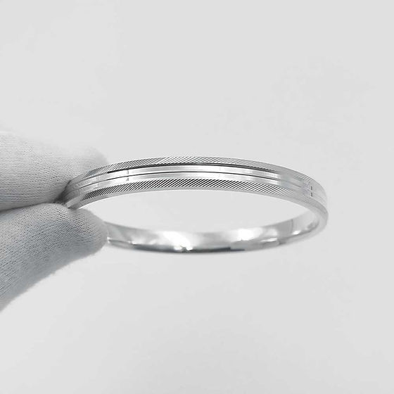 Fancy Highway Design Half Round Silver Kada For Men 50Gm - Grade: Jewellery
