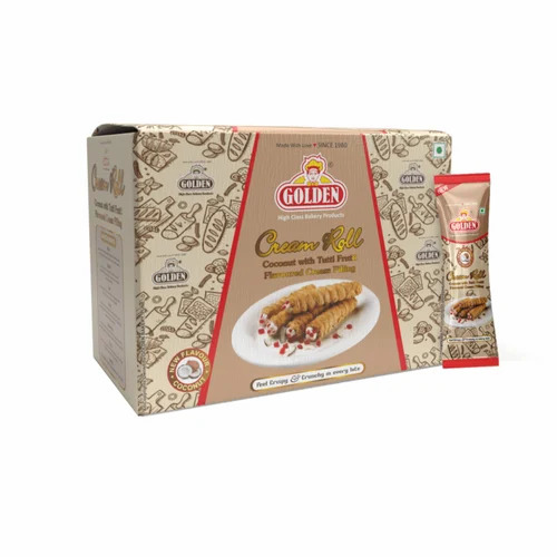 Golden Coconut Tutti Frutti Cream Roll 24 Pcs