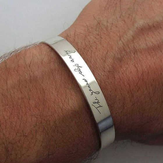 Handmade Customised Name Pure Silver Kada 30Gm - Gender: Unisex