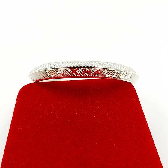 Mens V Shape Solid Customise Name Pure Silver Kada 70Gm - Gender: Unisex