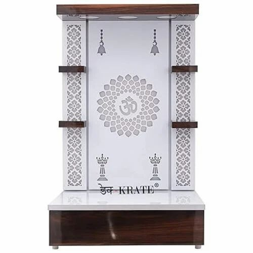 Table Top Mandir White Led Light Puja Mandir For Home & Office