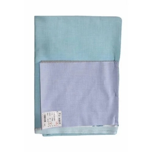 Blue Polyester Cotton Shirt Fabric
