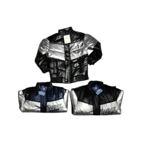 Boy Black Silver Plain Jacket