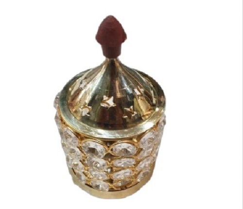 Brass Crystal Akhand Diya