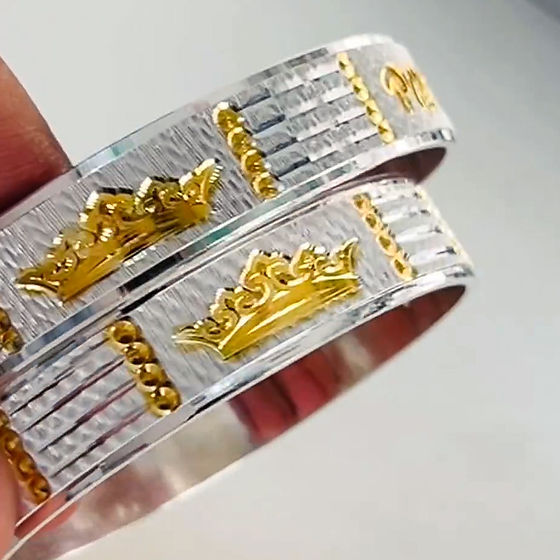 Crown Design Customised Name Kada 30Gm - Gender: Unisex